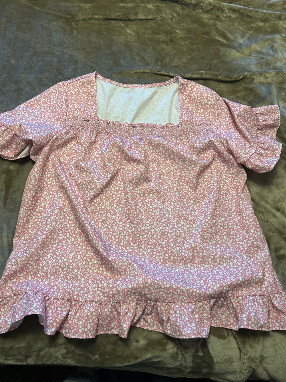 Pink Floral Puff Sleeve Dress